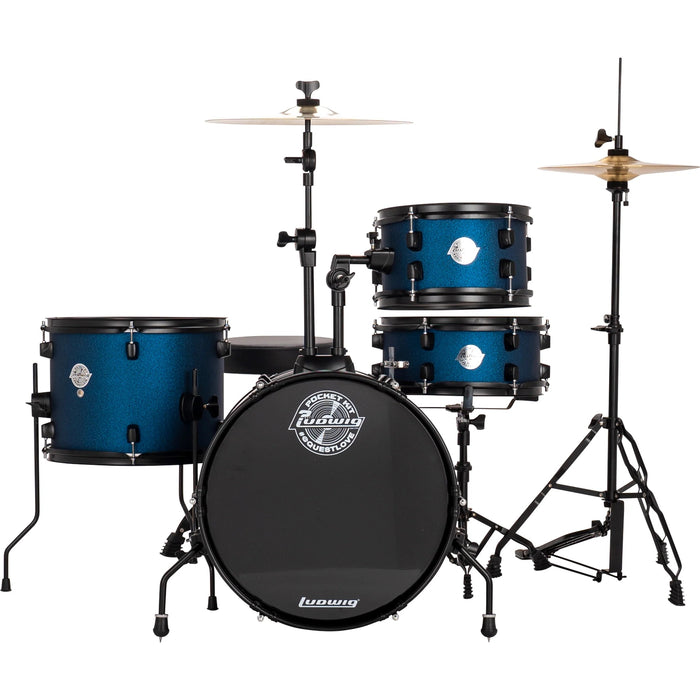 Ludwig Pocket Kit Complete 4-Piece Beginners Drum Set - Blue Stardust