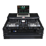 ProX XS-RANESYSONEWLTBLLED Flight Case For RANE SYSTEM ONE Dj Controller Sliding Laptop Shelf & Wheels - Black