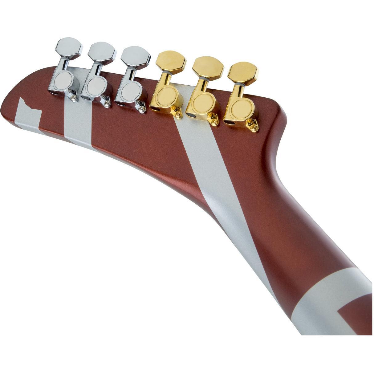 EVH Striped Series Shark Electric Guitar, Pao Ferro Fingerboard - Burgundy With Silver Stripes - New