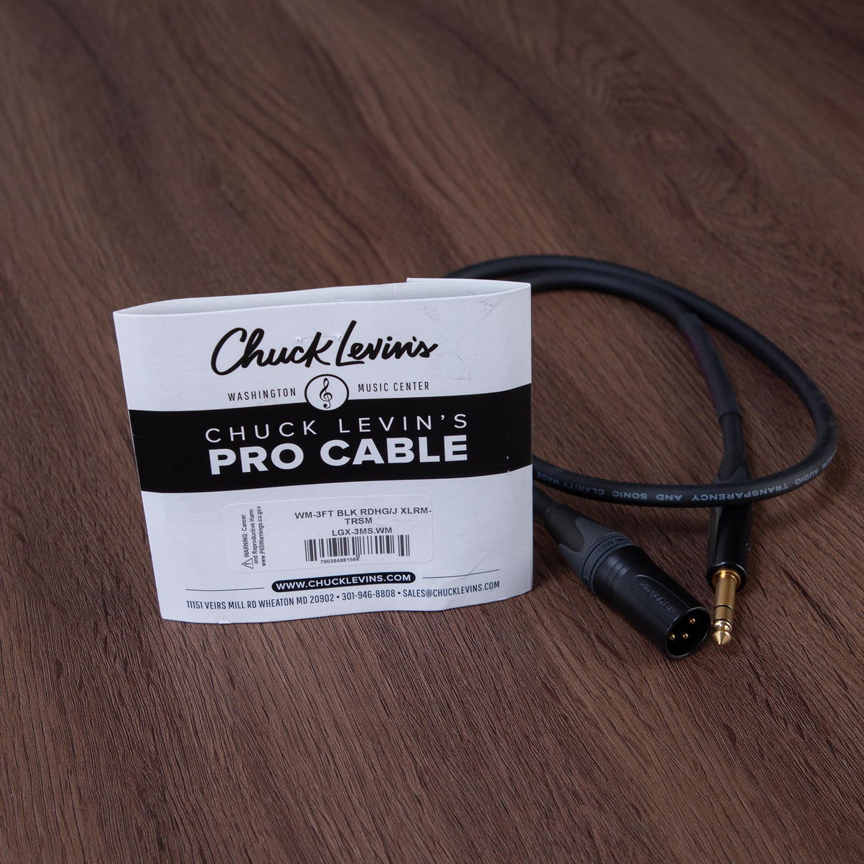 Chuck Levins LGXF-3-WM 3-Foot Balance LGX Cable - XLRF to TRSM
