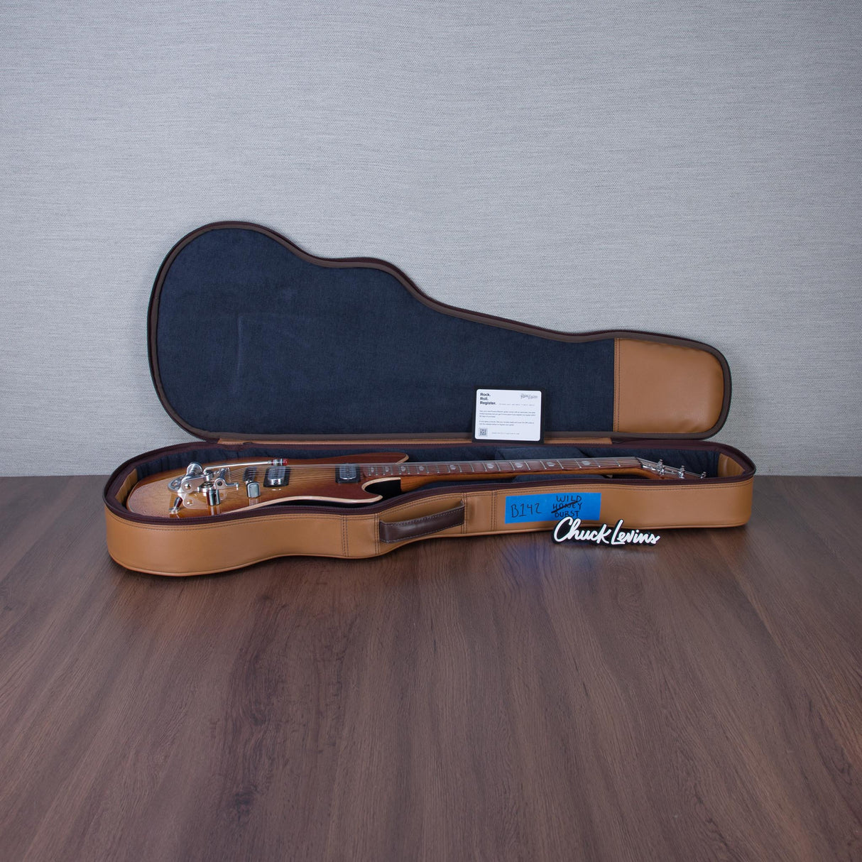 Powers Electric A-Type Electric Guitar - Wild Honey Burst - #B142