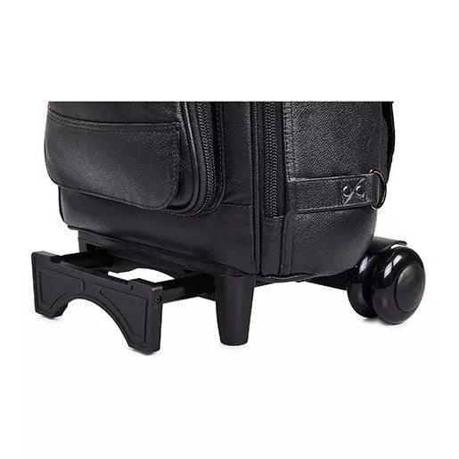 Gard 10-WBFLK Compact Triple Trumpet Wheelie Bag - Black Leather