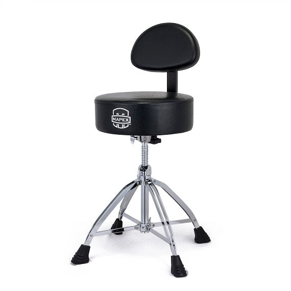 Mapex T870 Double-Braced Drum Throne with Backrest - Leather Round Top