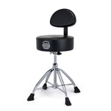 Mapex T870 Double-Braced Drum Throne with Backrest - Leather Round Top