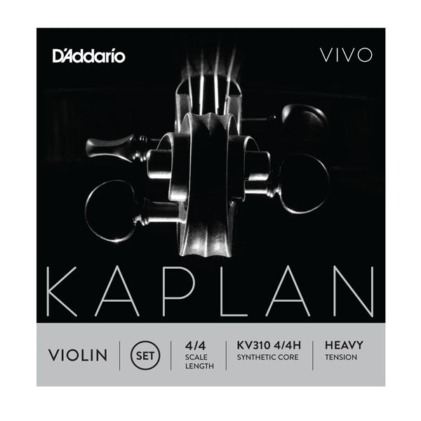 D'Addario Orchestral KV310 4/4H Kaplan Vivo Violin String Set, 4/4 Scale, Heavy Tension