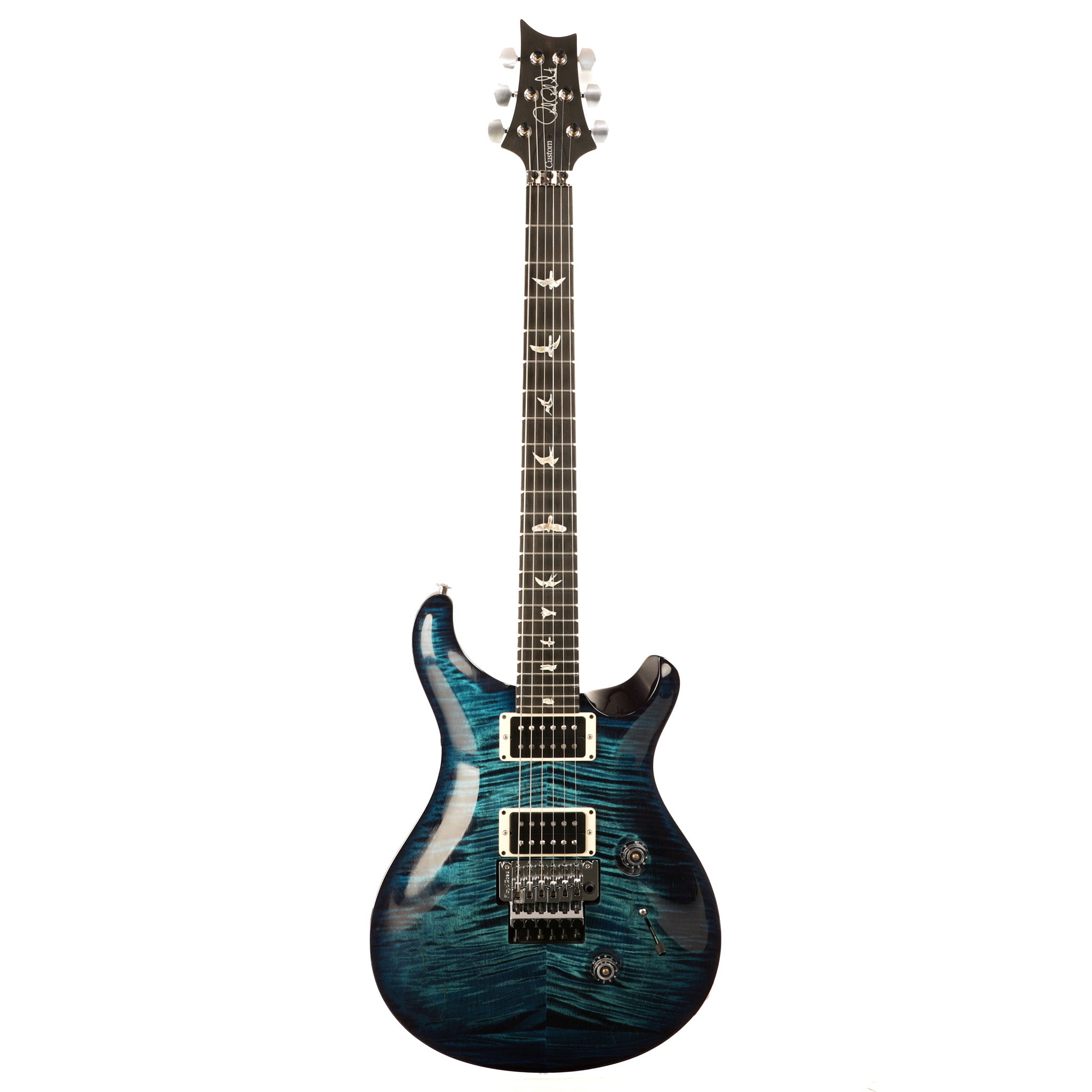 PRS Custom 24 10-Top Floyd Rose Electric Guitar - Blue Matteo
