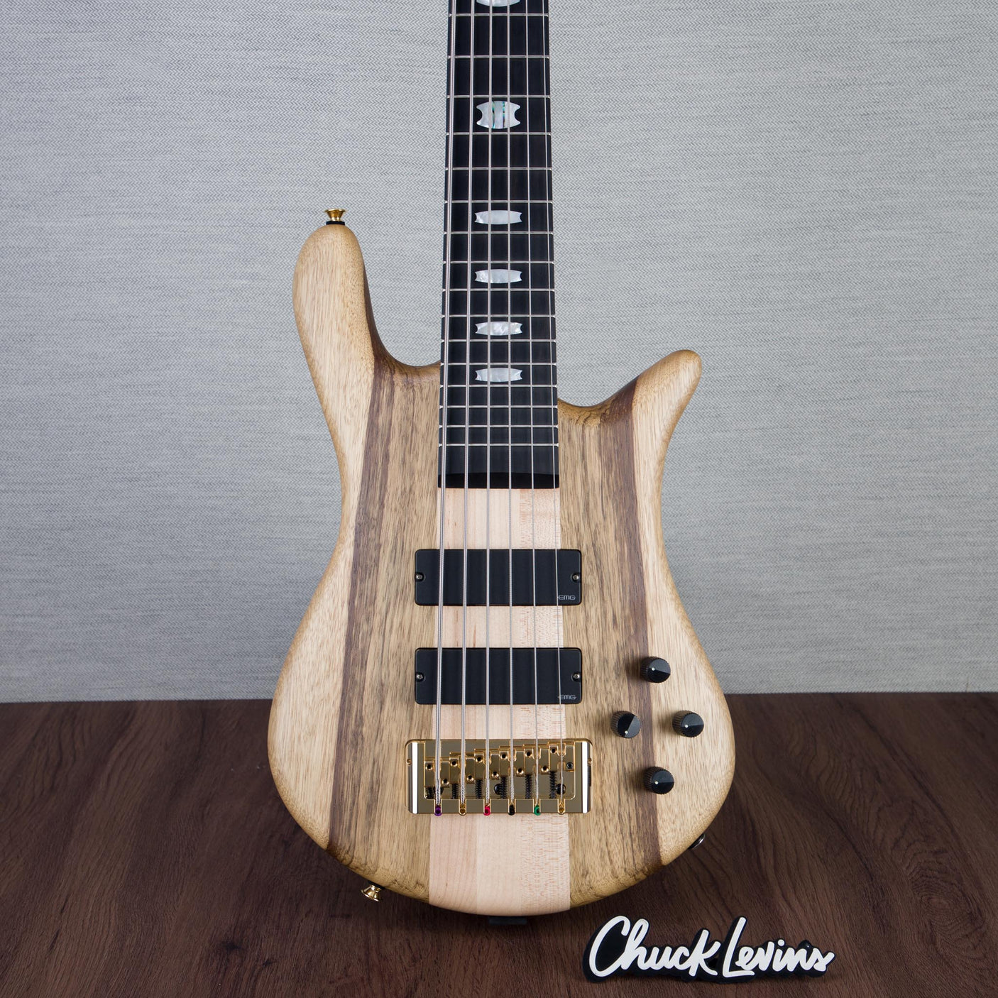 Spector Euro 6 LT Solid Korina Wings 6-String Electric Bass Guitar - Natural Satin - CHUCKSCLUSIVE - #NB23482