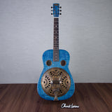 Beard Guitars Trailhead Resonator Curly Maple Acoustic Electric Guitar - Denim Blue - #1955-25