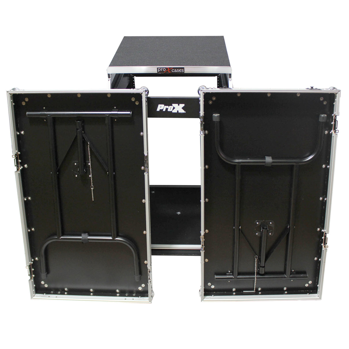 ProX T-16MRSS13ULT Universal 19 Rack-mount Mixer with 13U Top and 16U Front with 2 Side Work Tables