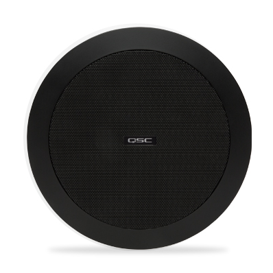 QSC AD-C4T-BK 4.5-Inch Two-way Ceiling Speaker, 70/100 Volt Transformer with 16Ω Bypass - Black