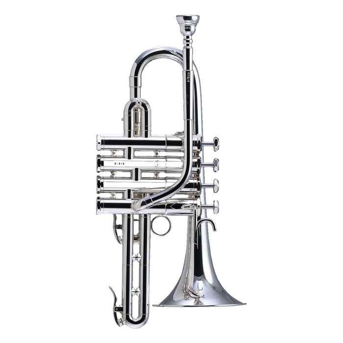 Schilke G1L-4 Four Valve Yellow Brass Tuning Bell G Trumpet - Silver Plated - Demo - New