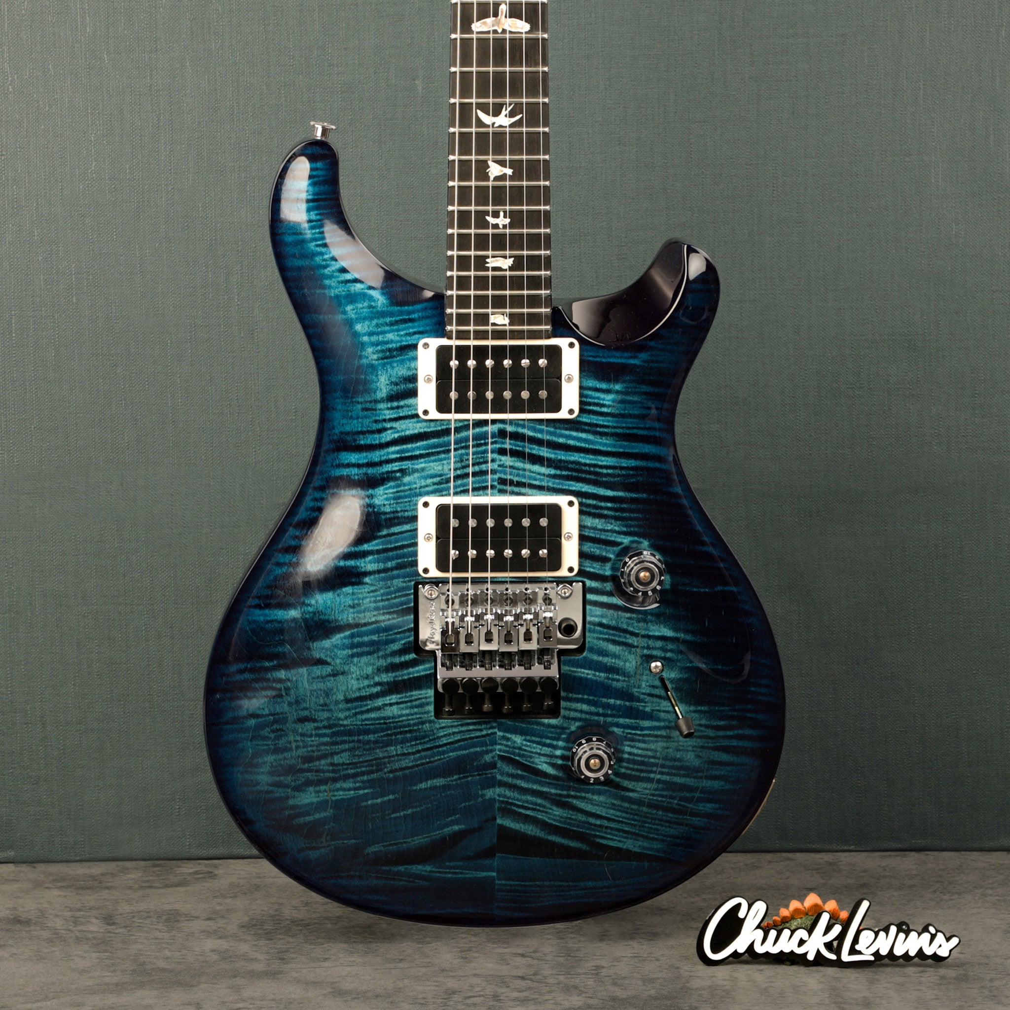 ギター PRS Custom24 10top Blue Matteo PRS Custom 24 10-Top Floyd Rose Electric Guitar - Blue Matteo