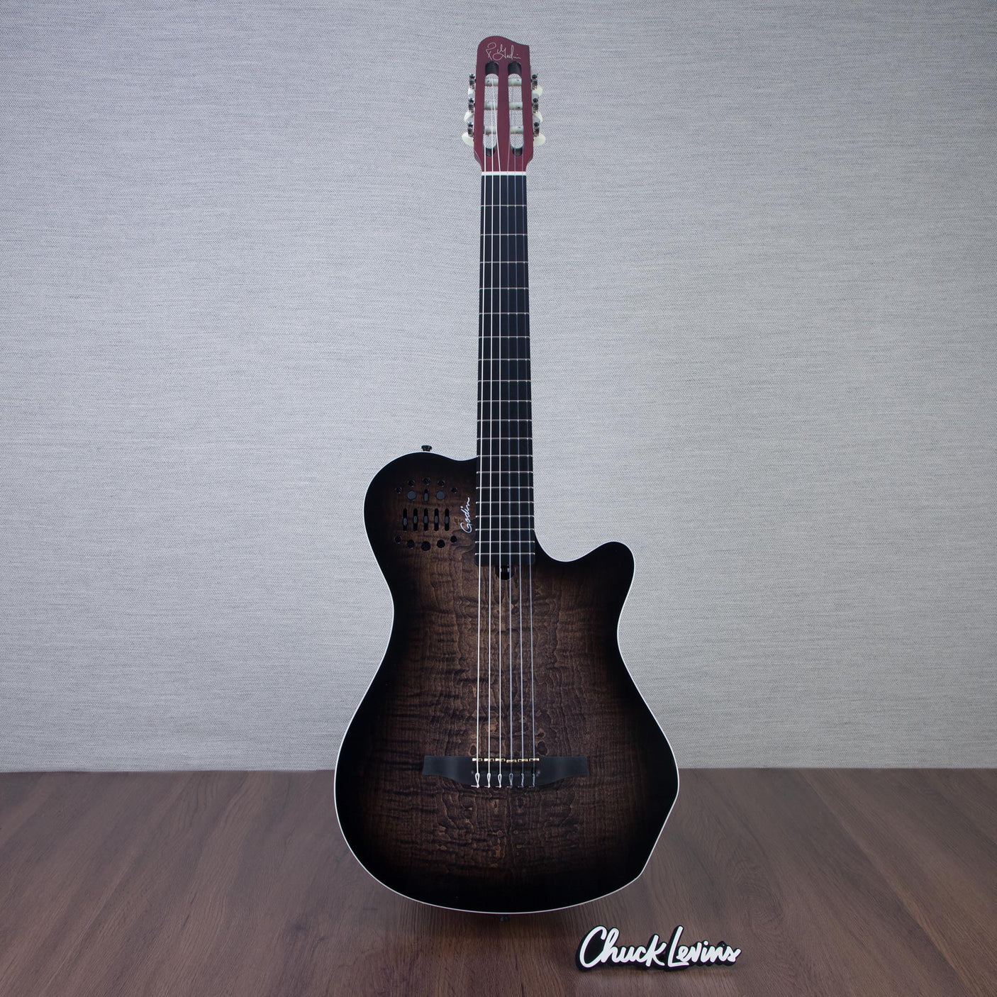 Godin MultiAc Grand Concert SA Nylon String Acoustic-Electric Guitar - Trans Black - CHUCKSCLUSIVE - #25313352