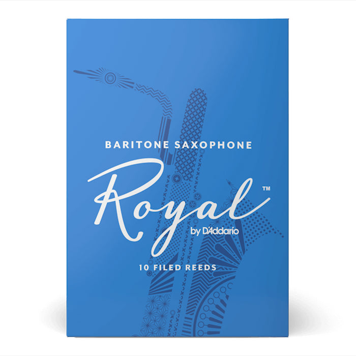 D'Addario RLB10 Royal Filed Baritone Saxophone Reed 10-Pack - New,2.5