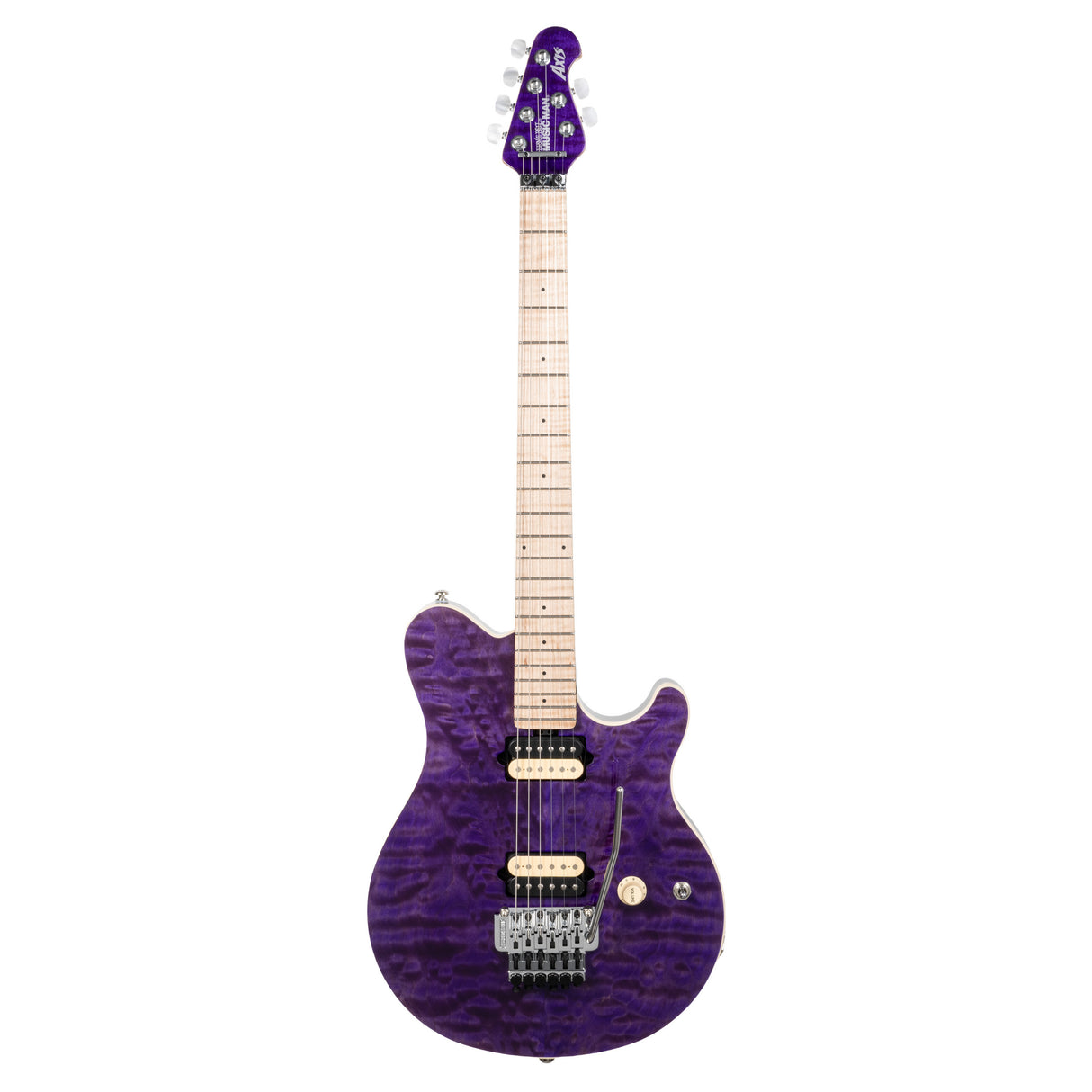 Ernie Ball Music Man 30th Anniversary Axis Electric Guitar - Translucent Purple Quilt Top/Black Purple Sparkle Back