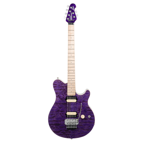 Ernie Ball Music Man 30th Anniversary Axis Electric Guitar - Translucent Purple Quilt Top/Black Purple Sparkle Back