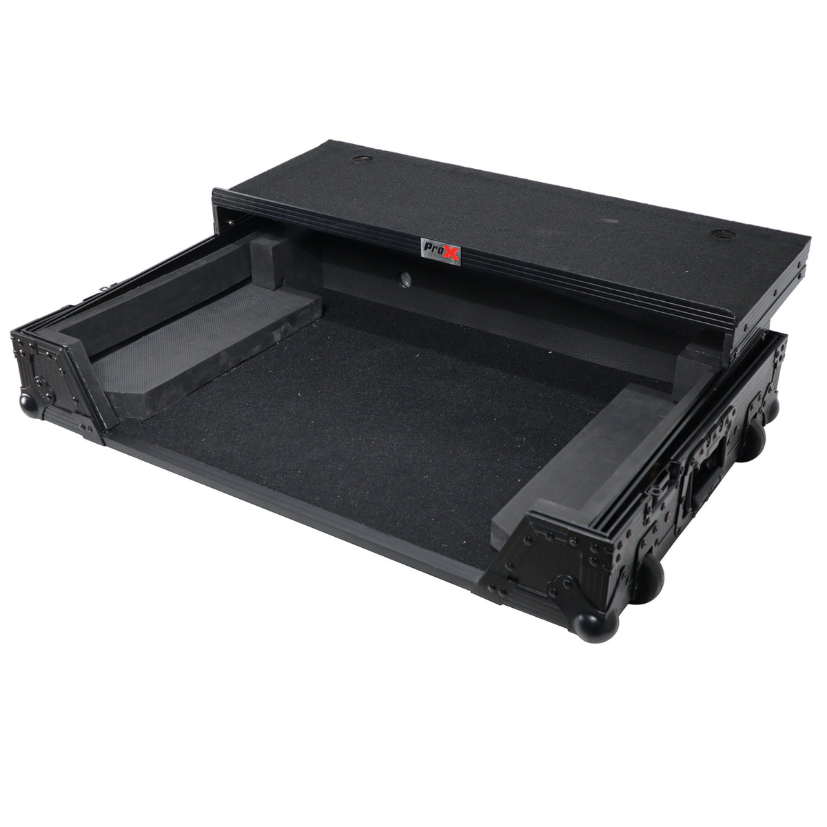 ProX XS-PRIME4WLTBL ATA Flight Case For Denon PRIME 4 G2/PRIME 4 MK2 DJ Controller with Laptop Shelf 1U Rack Space and Wheels - Black