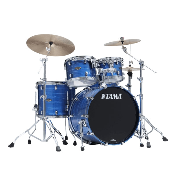 Tama Starclassic Walnut/Birch 4-Piece 22" Lacquer Shell Pack - Lacquer Ocean Blue Ripple - New,Lacquer Ocean Blue Ripple