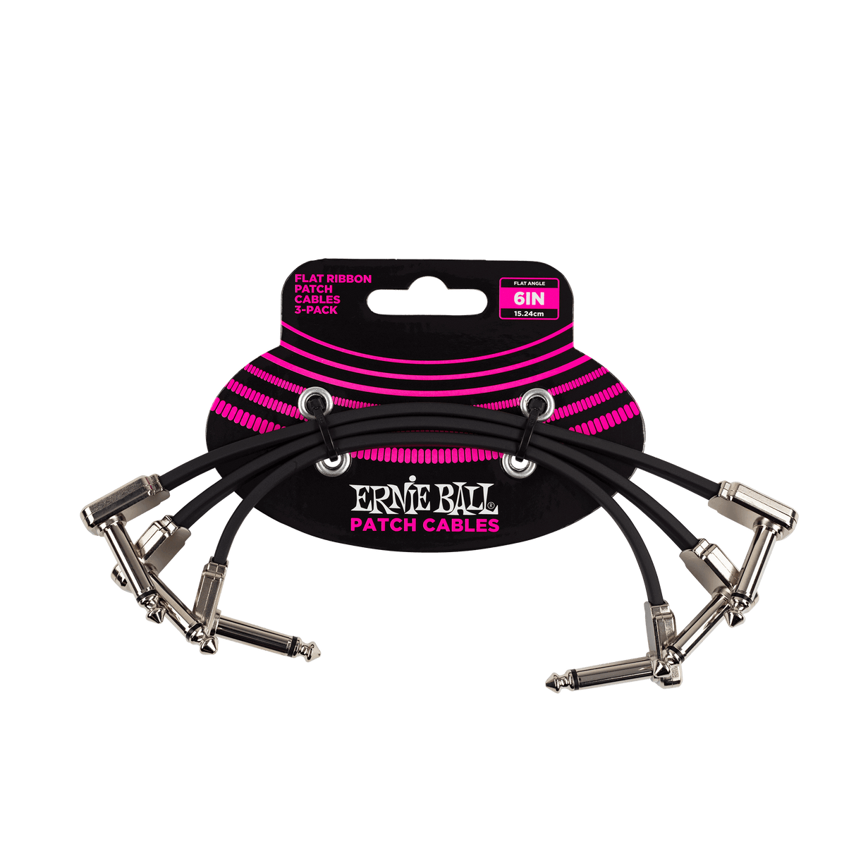 Ernie Ball 6" Flat Ribbon Patch Cable 3-Pack