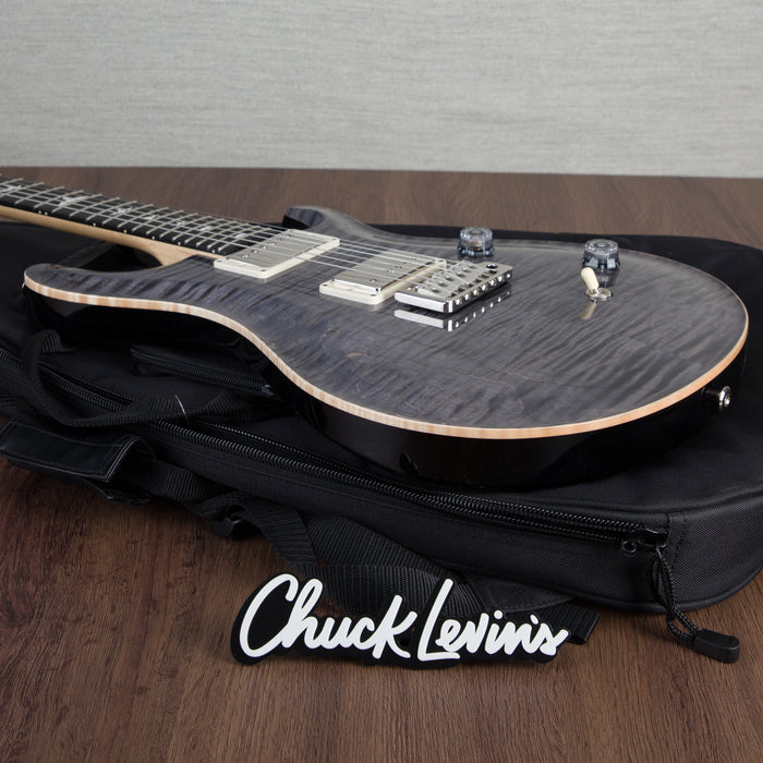 PRS CE24 Flame Maple Electric Guitar, Ebony Fingerboard - Elephant Grey - CHUCKSCLUSIVE - #230365233