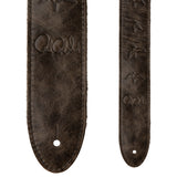 PRS Embossed Birds 2-Inch Leather Strap - Worn Black
