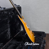 PRS Santana Retro 10-Top Electric Guitar - Santana Yellow With Metallic Gold Smokeburst Back - #250414156