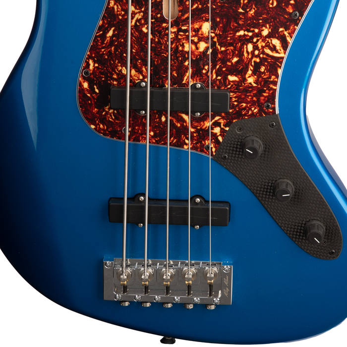 Brubaker JXB-5 Standard Bass Guitar - Blue Metallic - New