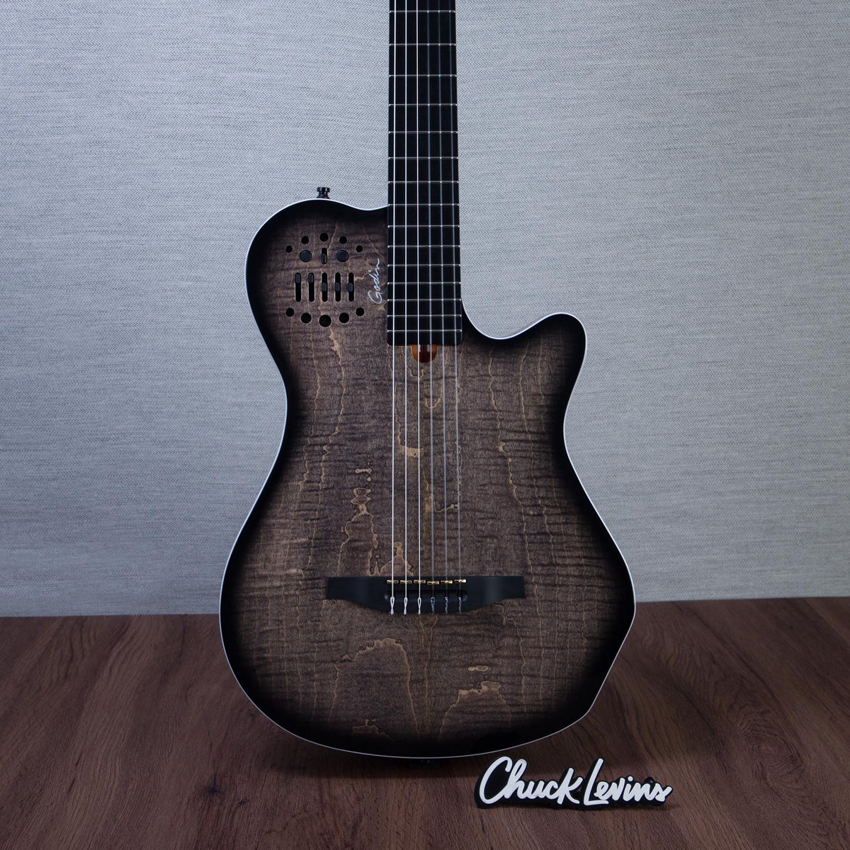 Godin MultiAc Grand Concert SA Nylon String Acoustic-Electric Guitar - Trans Black - CHUCKSCLUSIVE - #26317982