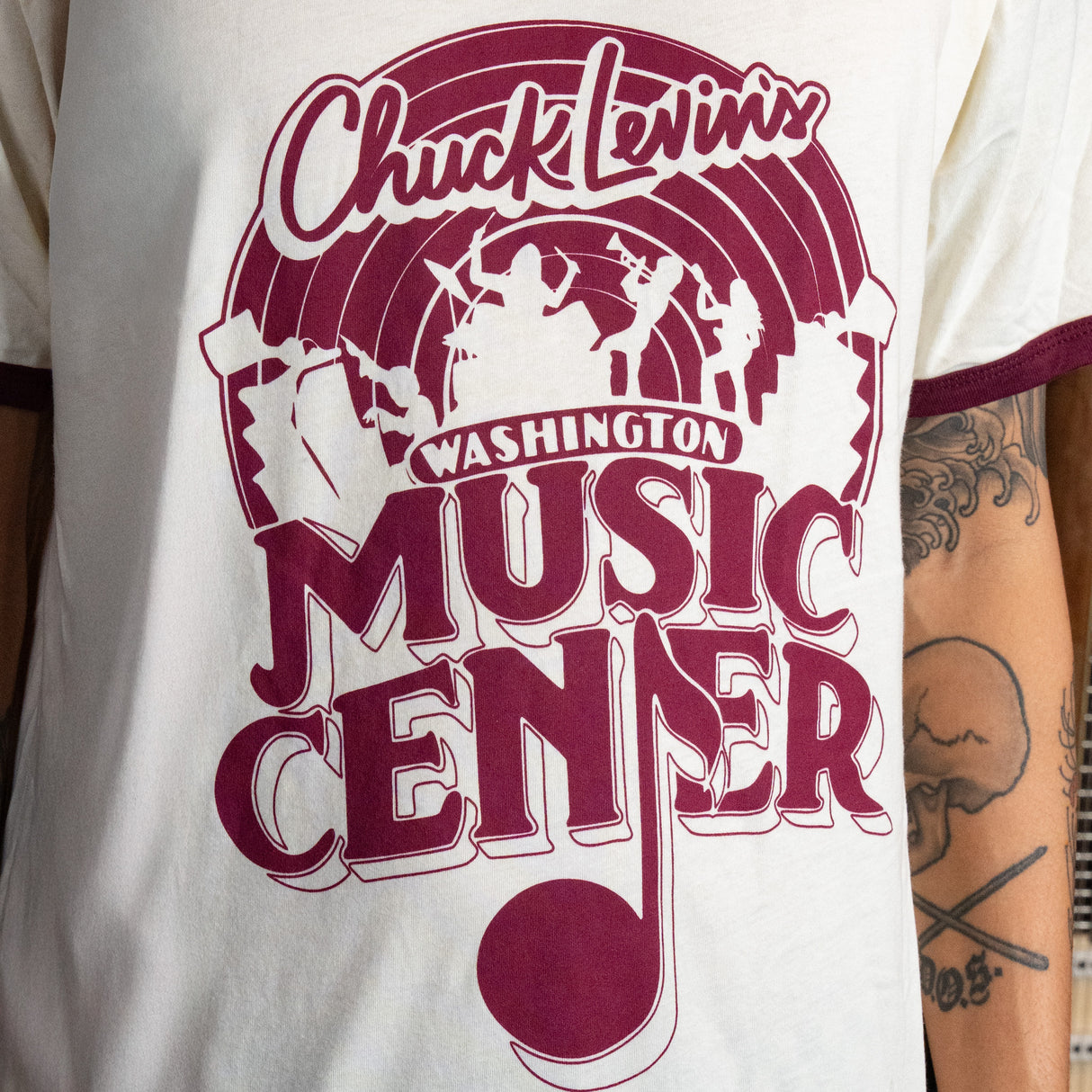 Chuck Levin's Ringer Band T-Shirt - Red, XS - New,XS