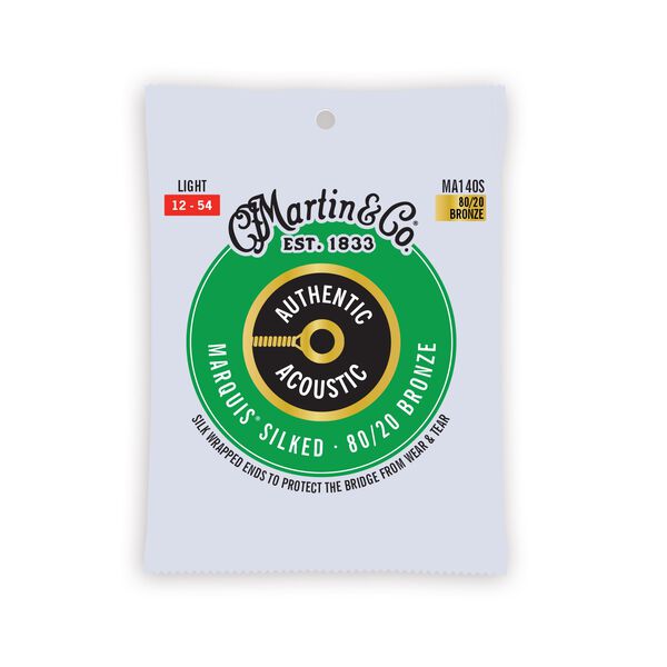 Martin Marquis Silked 80/20 Bronze Guitar Strings, Light (12-54)