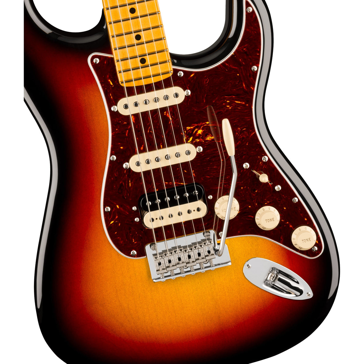 Fender American Professional Stratocaster HSS Electric Guitar, Maple Fingerboard - 3-Color Sunburst
