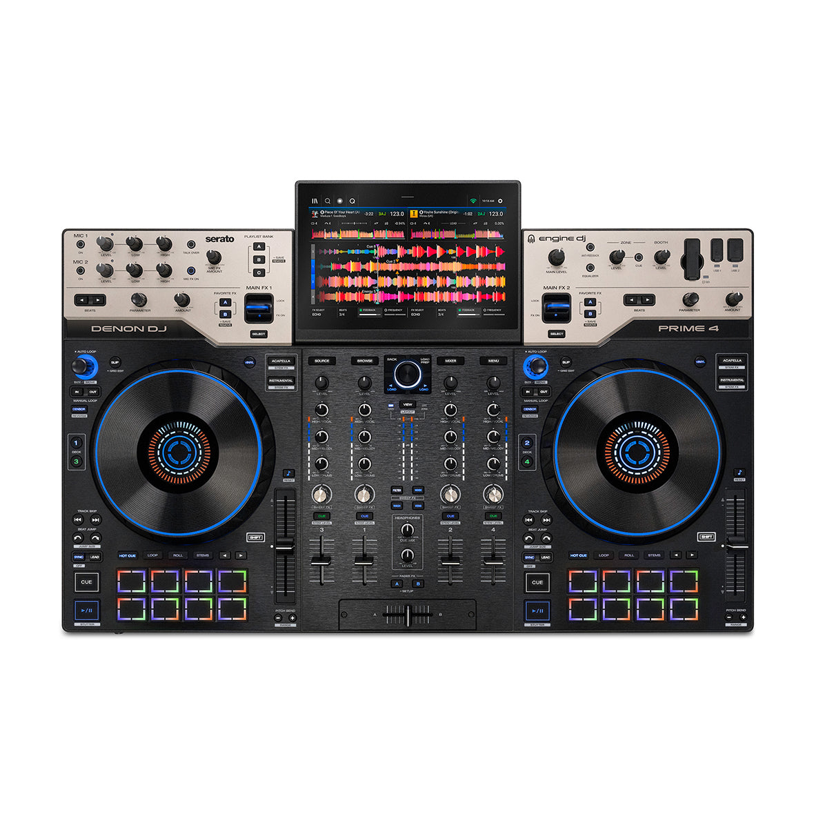Denon DJ PRIME 4 G2 4-Channel Standalone DJ System with Built-in FX, Lighting Output, and Stems