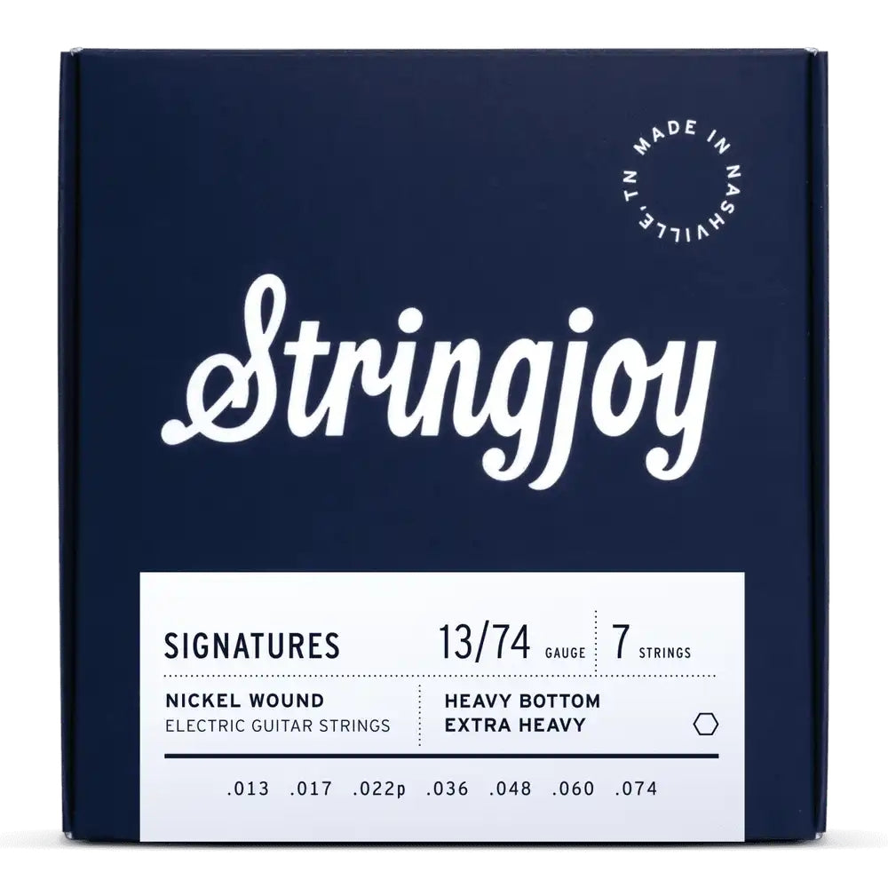 Stringjoy Signatures 7 String Heavy Bottom Extra Heavy Gauge (13-74) Nickel Wound Electric Guitar Strings
