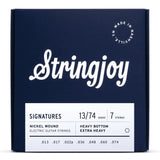 Stringjoy Signatures 7 String Heavy Bottom Extra Heavy Gauge (13-74) Nickel Wound Electric Guitar Strings