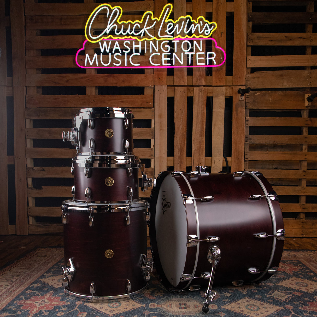 Gretsch USA Custom 4-Piece Shell Pack - Satin Dark Walnut