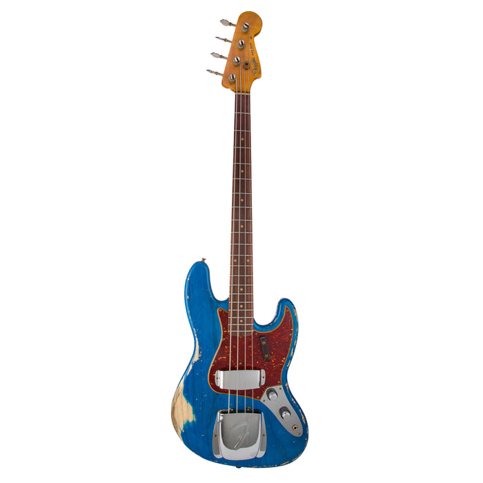 Fender Custom Shop 1961 Jazz Bass, Ash Heavy Relic - Sapphire Blue Transparent - CHUCKSCLUSIVE - #R118315