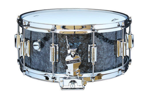 Rogers 14" x 6.5" Dyna-Sonic Classic Snare Drum w/ Beavertail Lugs - Black Diamond Pearl