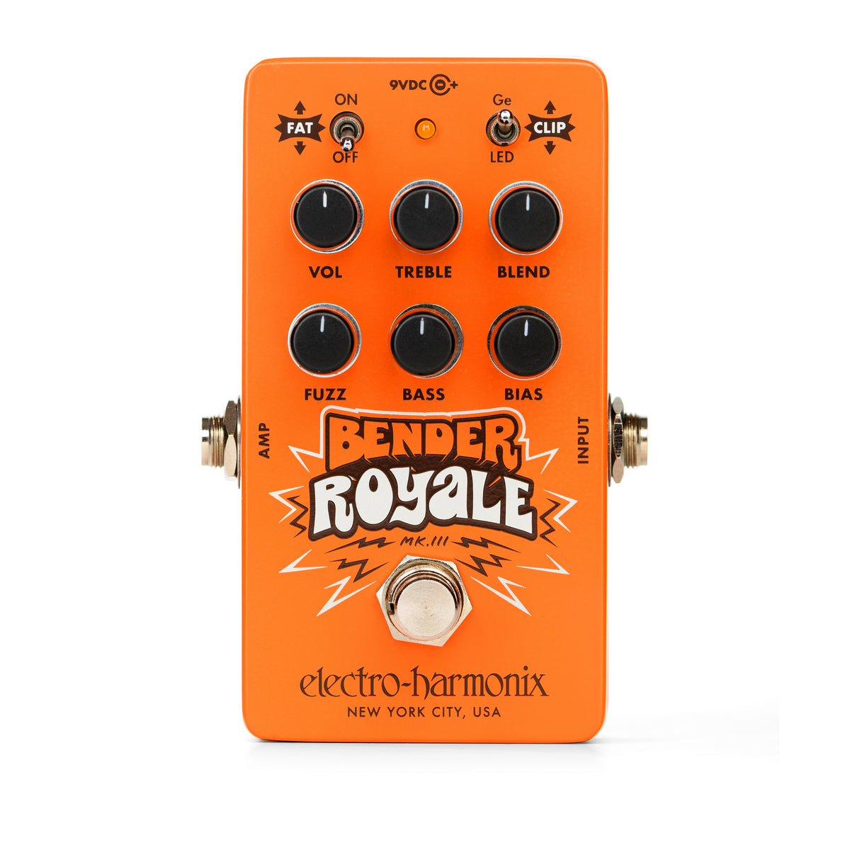Electro-Harmonix Limited Edition Bender Royale Germanium Fuzz Electric Guitar Pedal - Orange