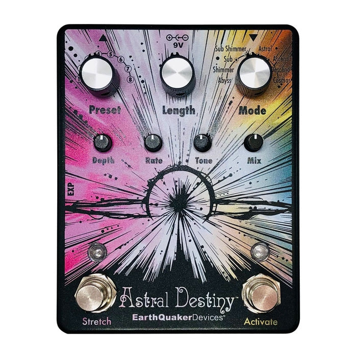 earthquaker pedals EarthQuaker Devices Limited Edition Astral Destiny Multi Color Octave Reverb Effects Pedal
