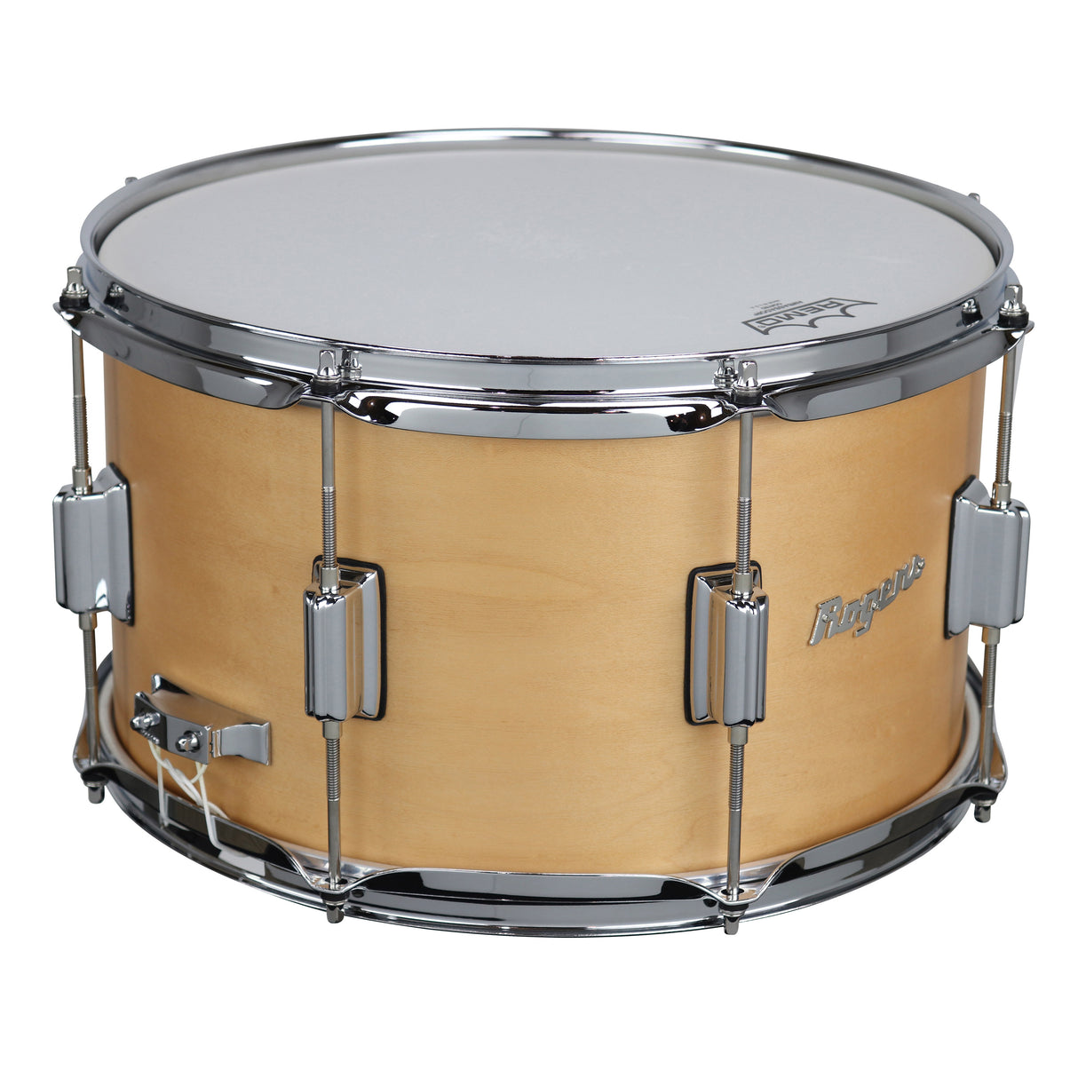 Rogers PowerTone 28SN 8x14 Wood Shell Snare Drum - Satin Natural