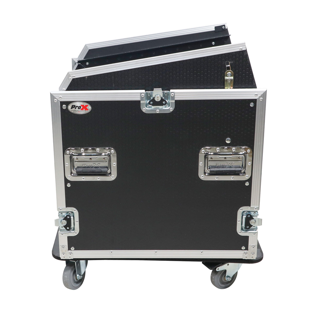 ProX T-12MRSS13ULT 13U Top 12U Front Rack Combo Flight Case with Laptop Shelf and Casters