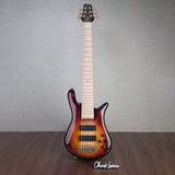 Spector Euro 6 LT Spalted Maple Bass Guitar - Fire Red Burst - CHUCKSCLUSIVE - #]C121SN 21115