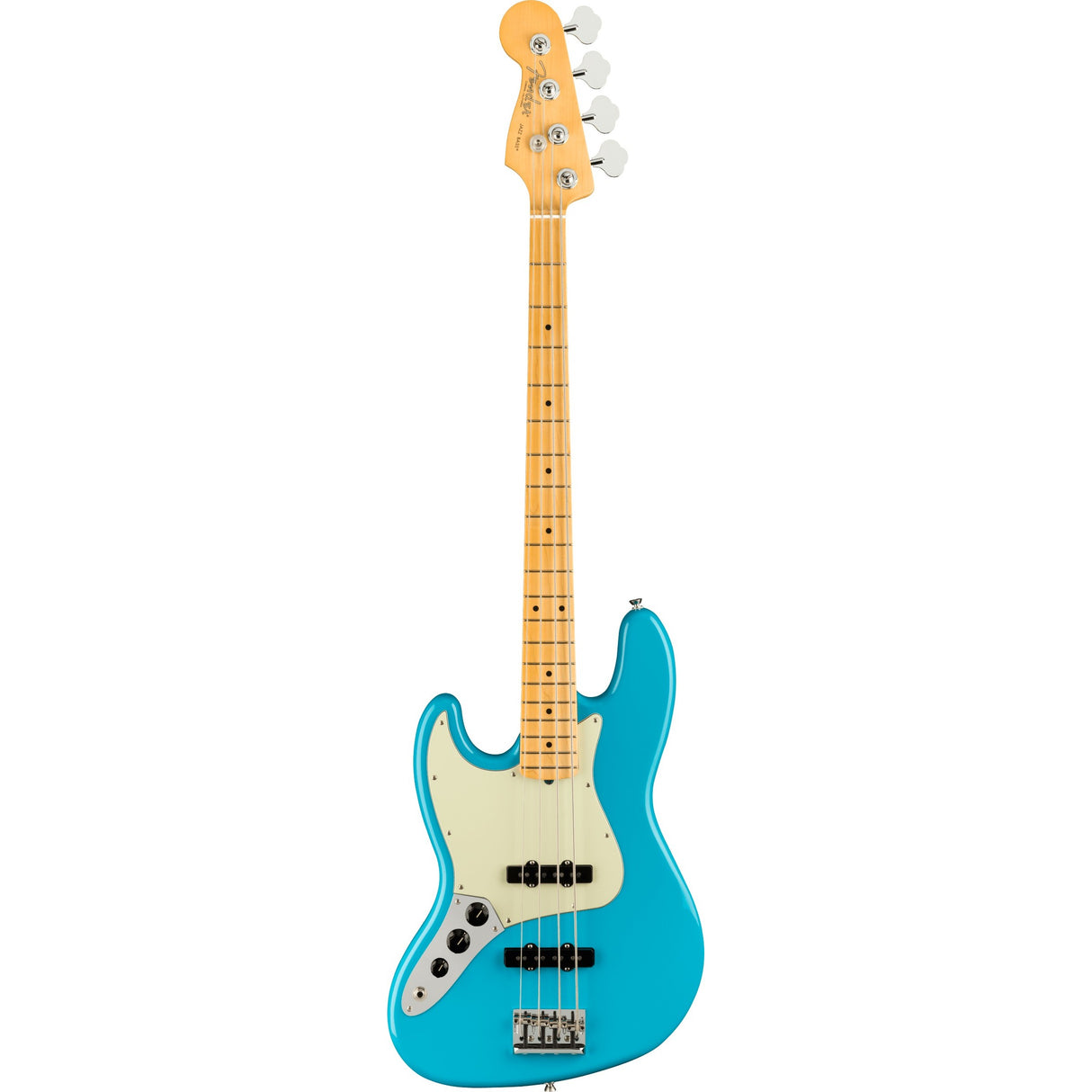 Fender American Professional II Left-Handed Jazz Bass, Maple Fingerboard - Miami Blue - Mint, Open Box
