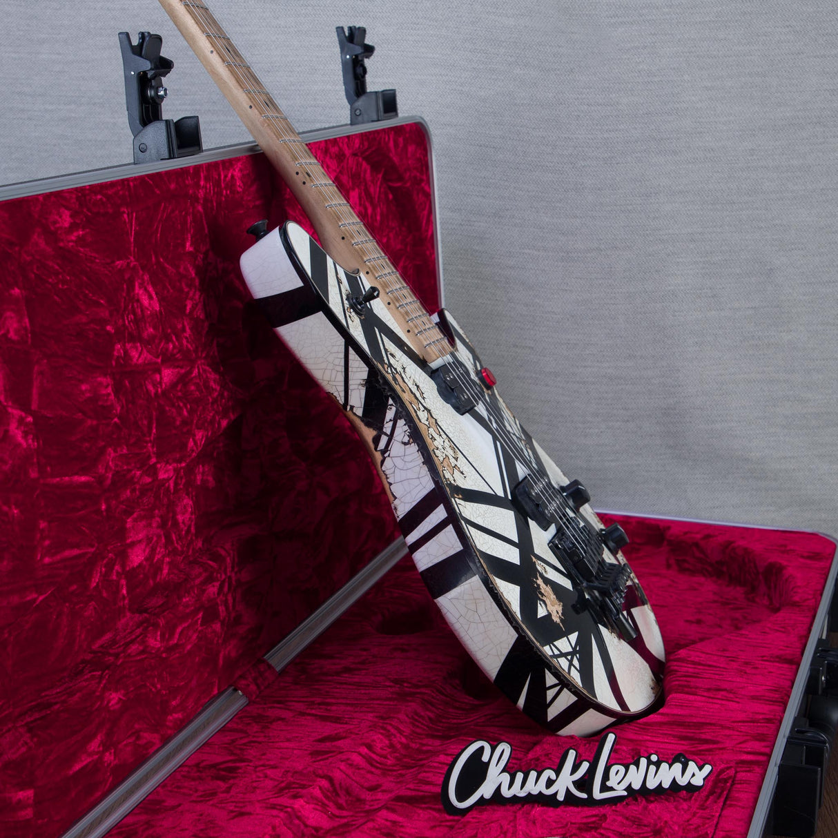 EVH Custom Shop Special Edition Wolfgang Stripes Electric Guitar - White/Black Stripes - #WG17610A