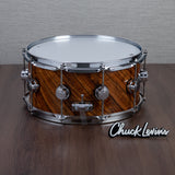 DW 6.5 x 14-Inch Collector's Maple Exotic Series Snare Drum - Natural Lacquer over Twisted Tropical Olive