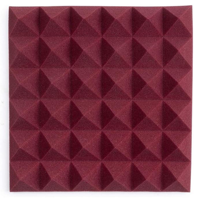 Gator GFW-ACPNL1212PBDY-8PK - 2-Inch Thick Acoustic Foam Panels - 8 Pack , Burgundy