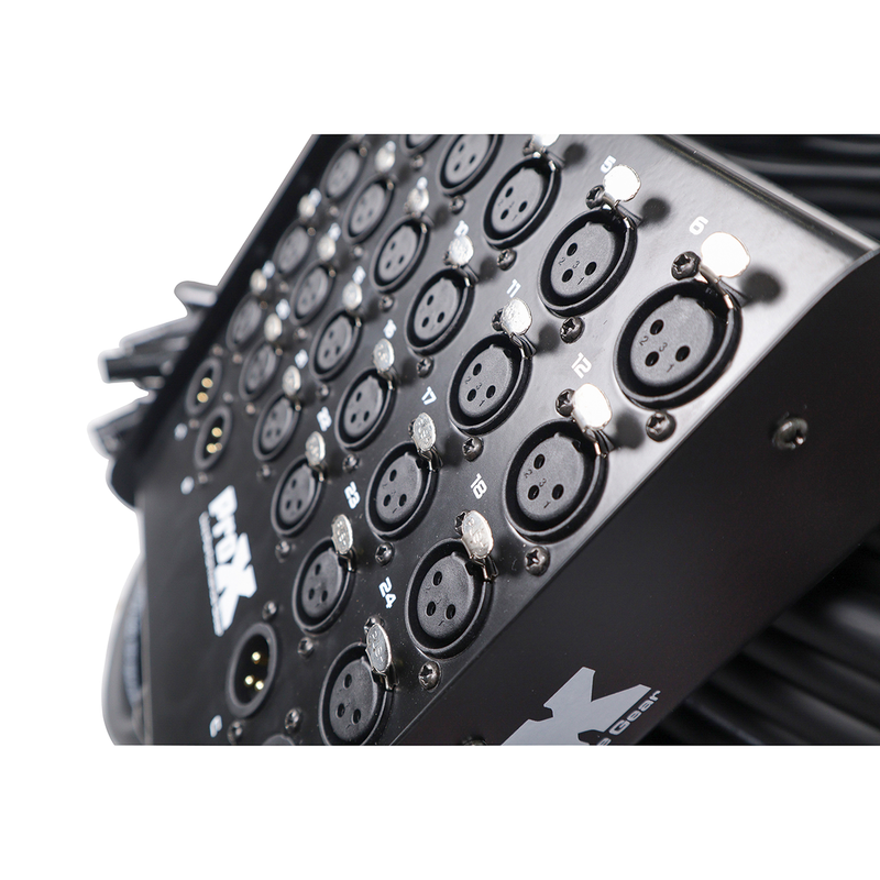 ProX XC-SB244XLR100 100-Foot XLR Stage Recording Extension Box Snake 24 XLR-F Send Inputs 4 XLR-M Effects Return