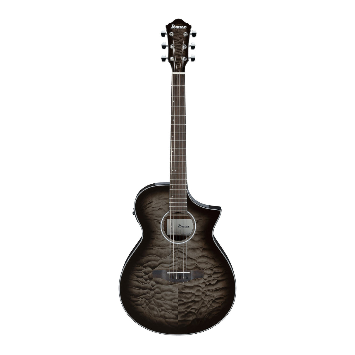 Ibanez AEWC16QA Acoustic Electric Guitar - Transparent Black Sunburst