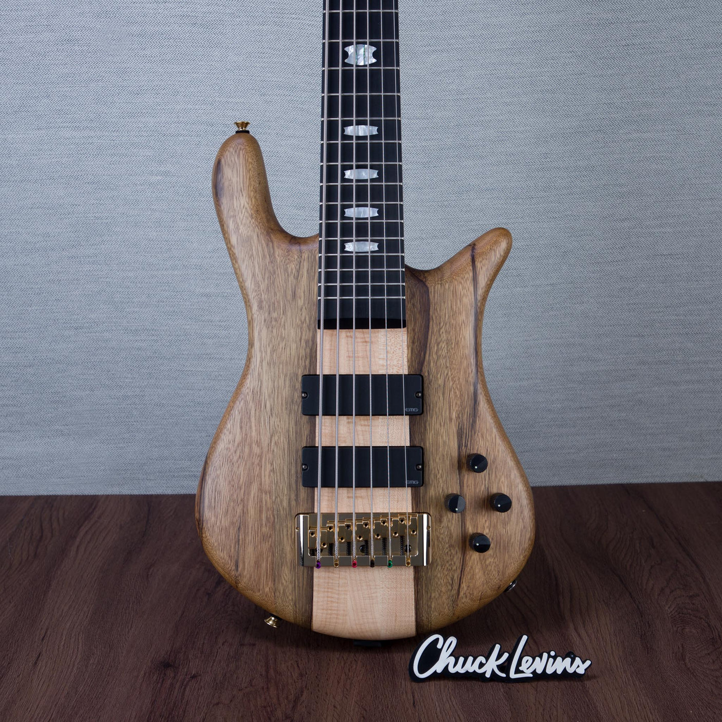 Spector Euro 6 LT Solid Korina Wings 6-String Electric Bass Guitar - Natural Satin - CHUCKSCLUSIVE - #C121NB23483