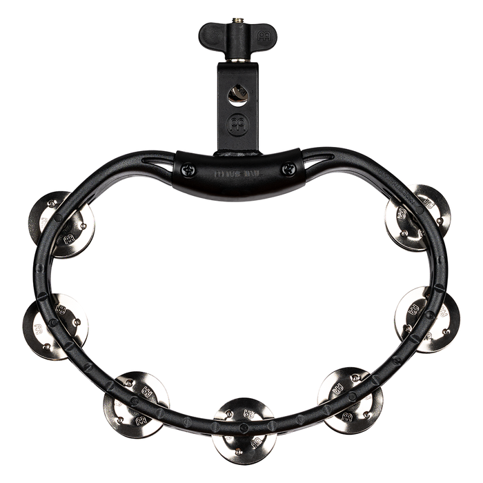 Meinl Mountable Molded ABS Tambourine, Black - Stainless Steel Jingles